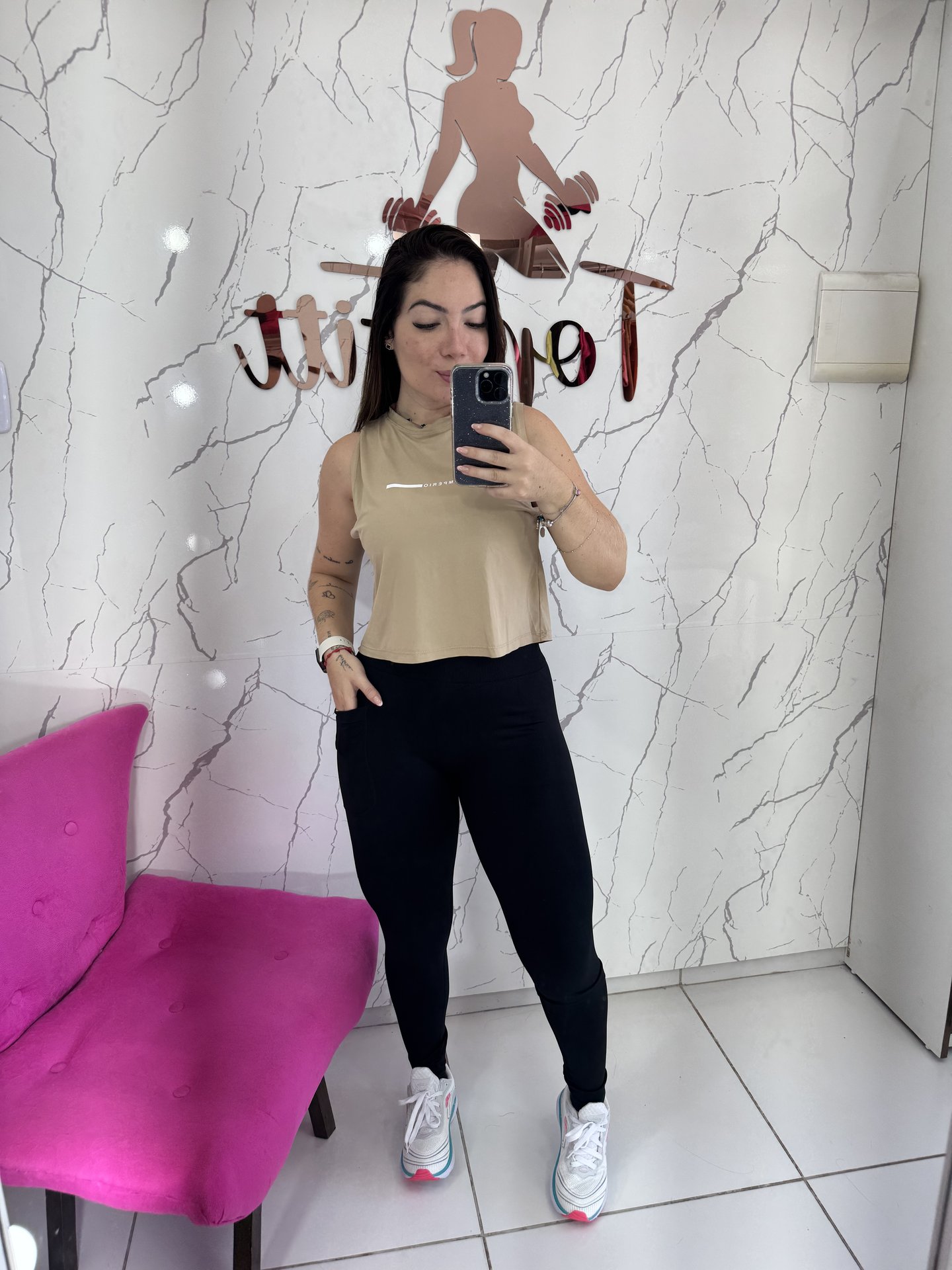 Legg poliamida com bolso