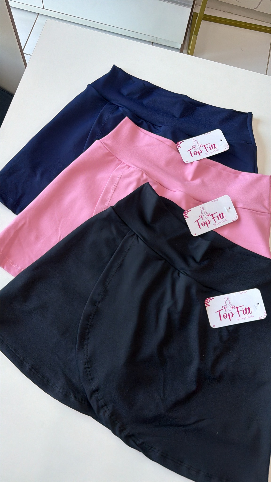Short saia poliamida