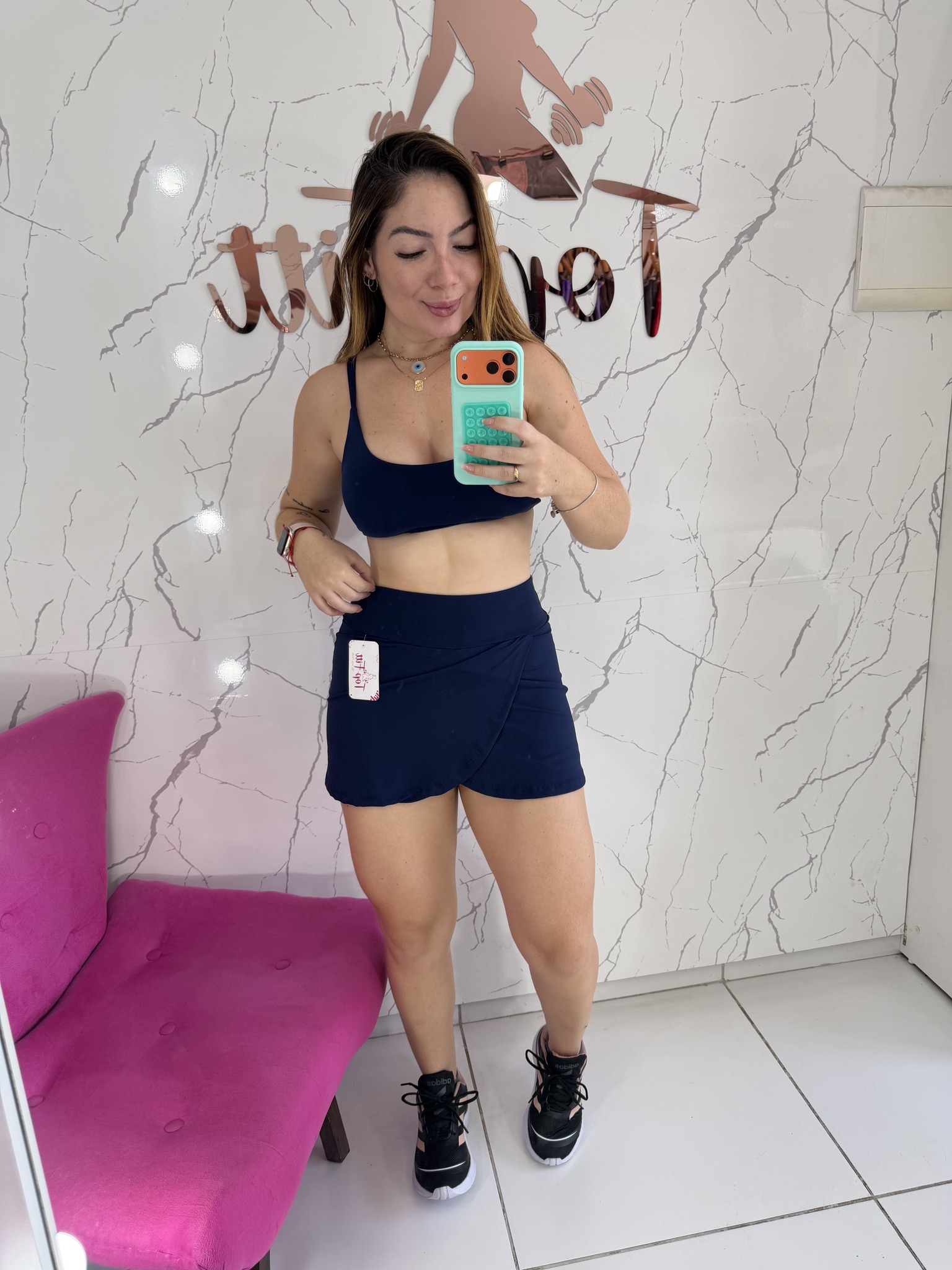 Short saia poliamida