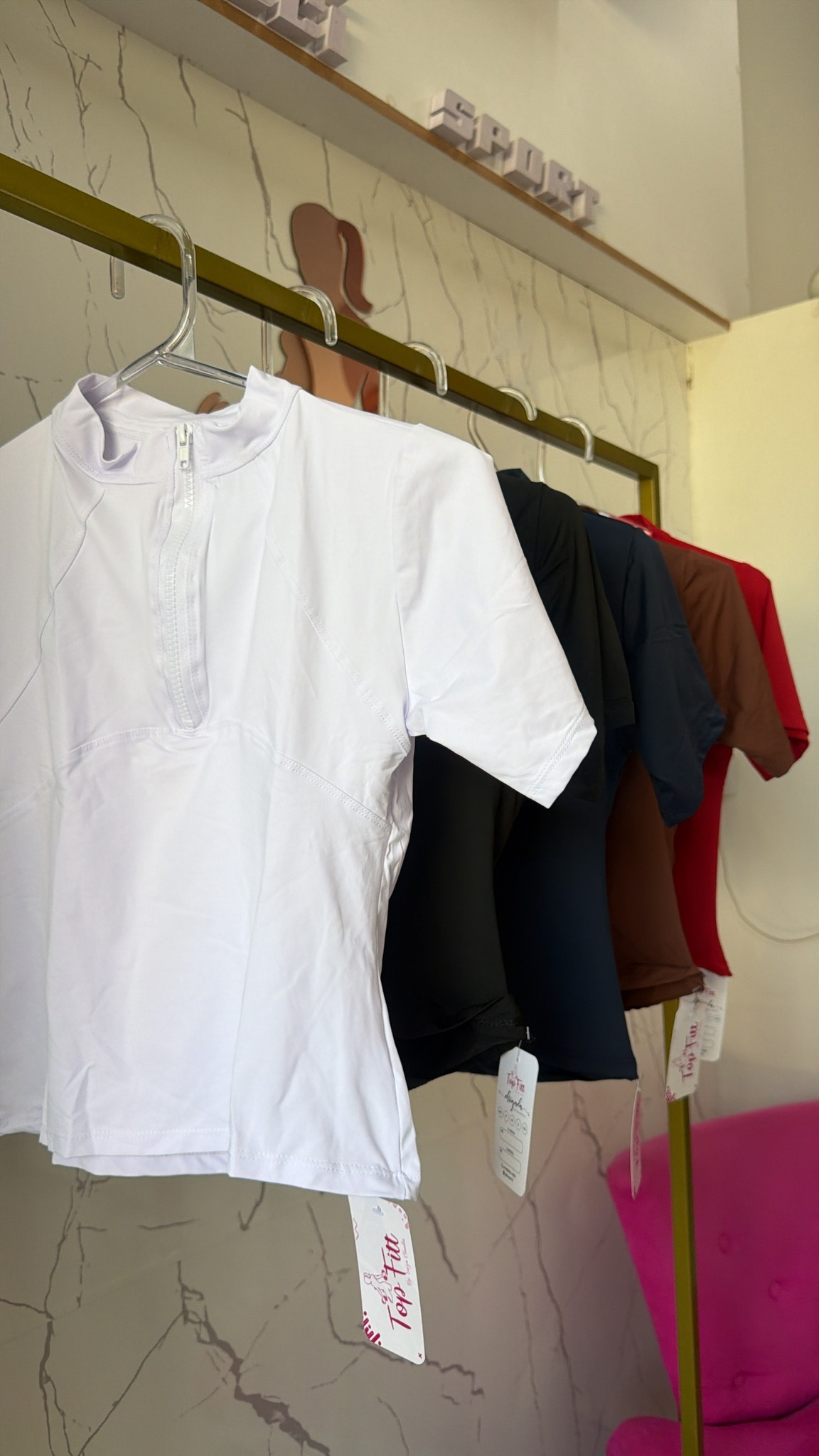Blusa alta compressão com zíper