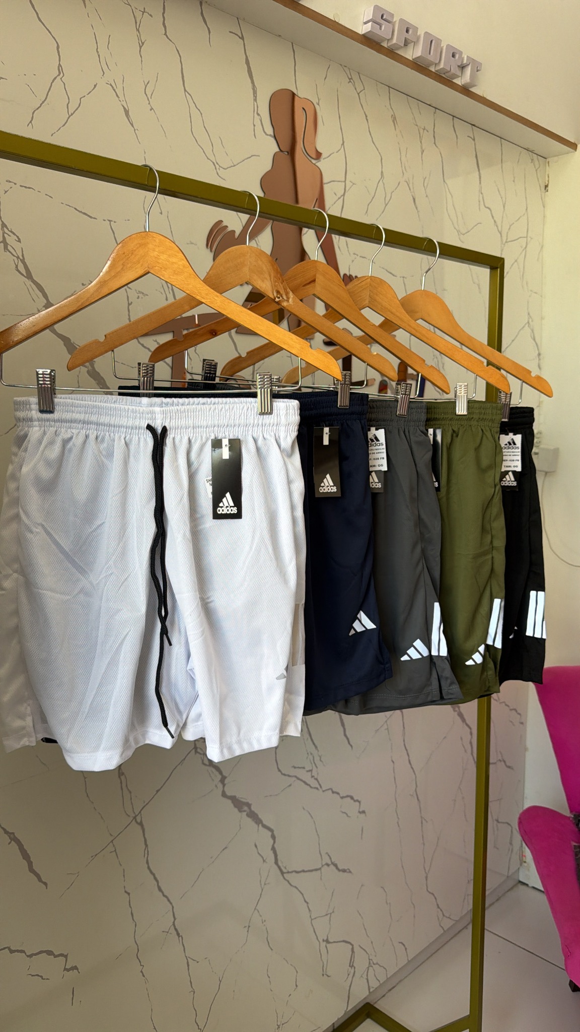 Calção duplo adidas masculino no tactel