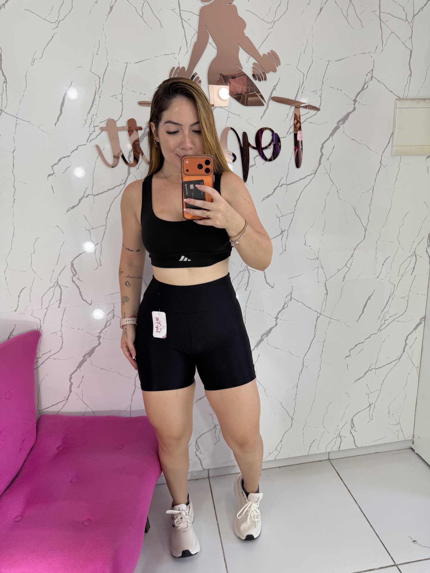 Short canelado + top adidas