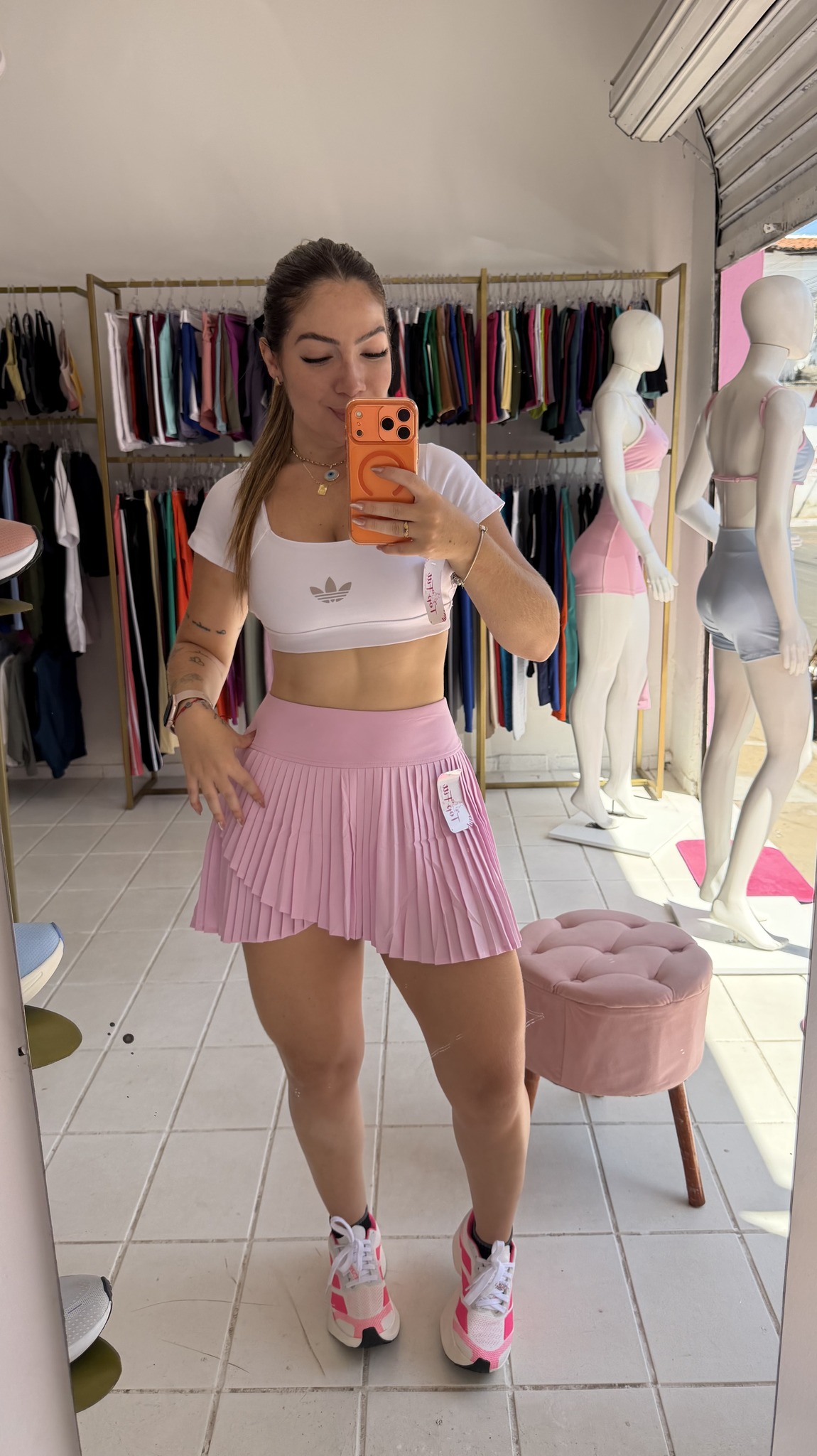 Short saia plissada
